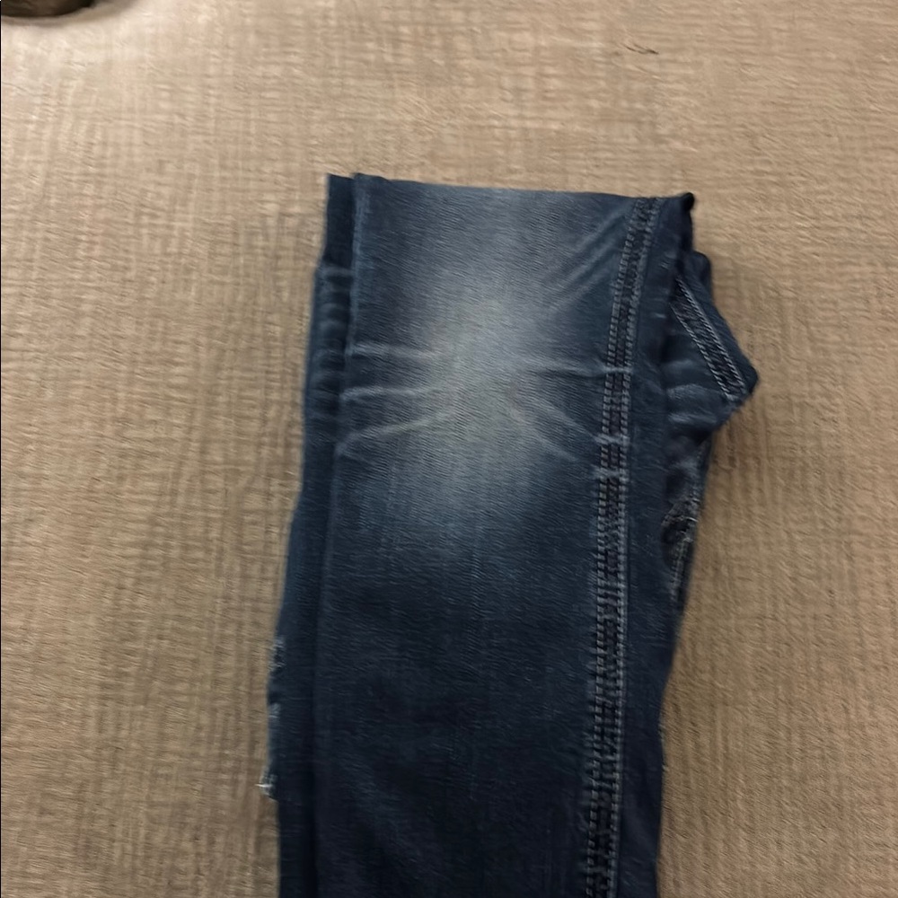 BKE Straight Blue Jeans with Vintage Distressing - Picture 6 of 8